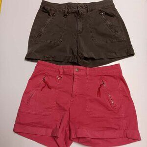 2 SET PACK White House Black Market WHBM Hot Pink Shorts